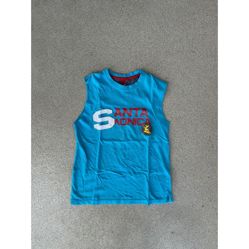 FB Sister Santa Monica Kids (7-9) Tank Top - Blue Sleeveless Graphic Muscle Tee